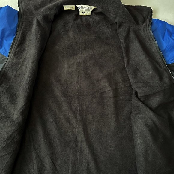 Columbia Men's Black & Blue Long-Sleeve Jacket Angled Zip Pockets Size Large - Picture 8 of 10